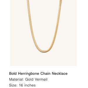 Mejuri bold herringbone gold necklace 16 inches